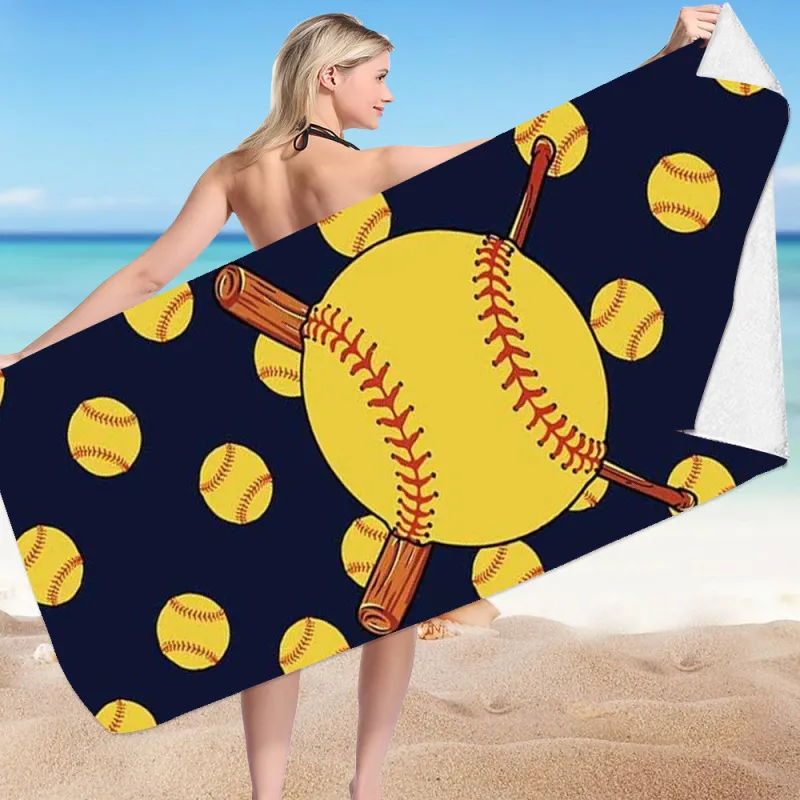 Creative Fashion Baseball Tennis Quick Dry Printed Microfiber Beach Towel