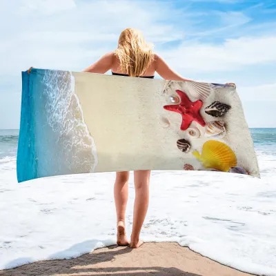 Cartoon Sea Animal Series Printed Microfiber Beach Towel