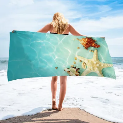 Cartoon Sea Animal Series Printed Microfiber Beach Towel