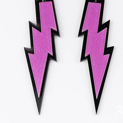 Women's Fashion Exaggerated Lightning Acrylic Geometric Earrings