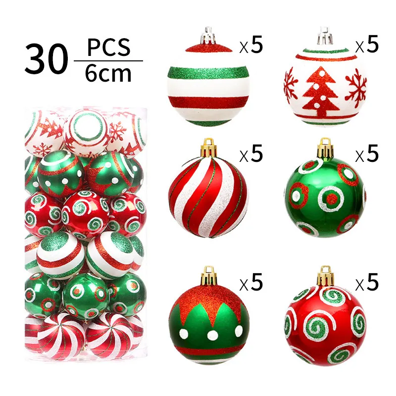 6cm Electroplating Christmas Ball Set Pendant Tree Ornament Plastic Party Decoration