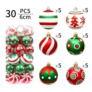 6cm Electroplating Christmas Ball Set Pendant Tree Ornament Plastic Party Decoration
