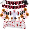 Halloween Black Red Fishtail Flag Set 3