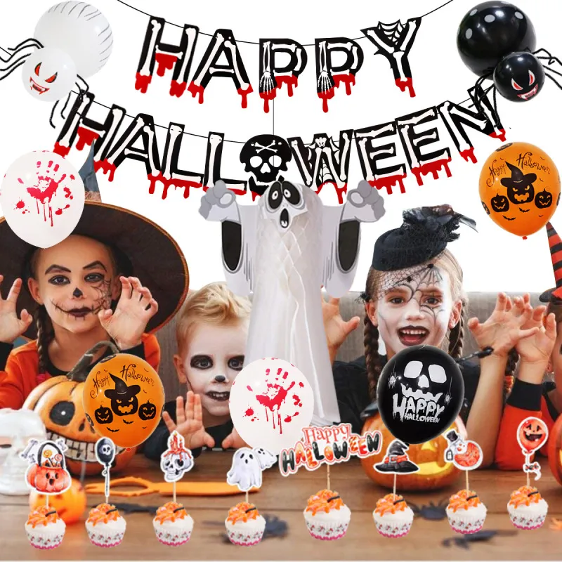 Halloween Terror Bloody Banner Stereo Ghost Balloon Set Festival Party Decoration