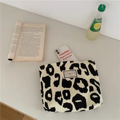 Women Fashion Leopard Large Capacity Animal Print Canvas Tote Bag