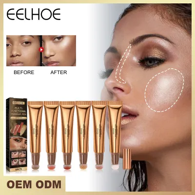 Eelhoe Women'S Multifunctional Facial Contour Beauty Highlighter Contouring Red Makeup Pen