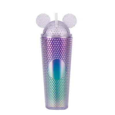 Portable Large-Capacity Household Double-Layer Plastic Straw Cup for Home Kitchen