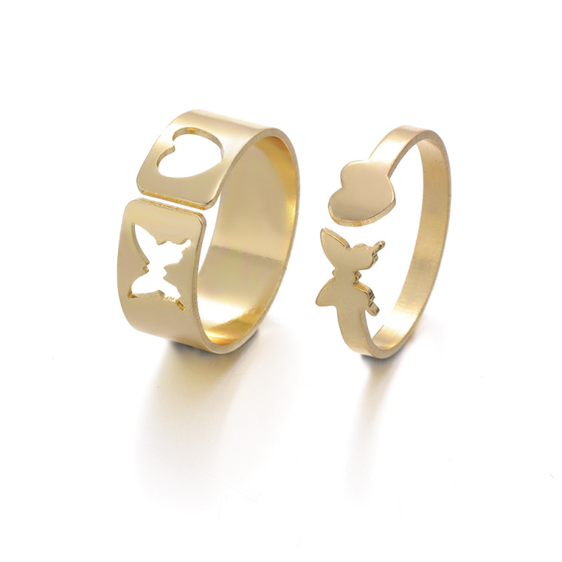 Butterfly Decor Shein Couple Rings Wholesale Unisex Fashion Simple