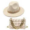 Beige Hat + Bag
