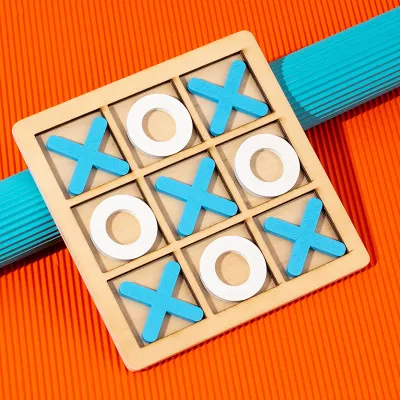 Wooden Board Game Children's Tic Tac Toe Desktop Intellectual Toy Set