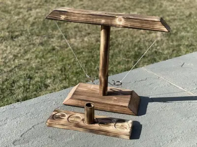 Wooden Hook And Shoot Ring Toss Interactive Desktop Game Toy for Kids