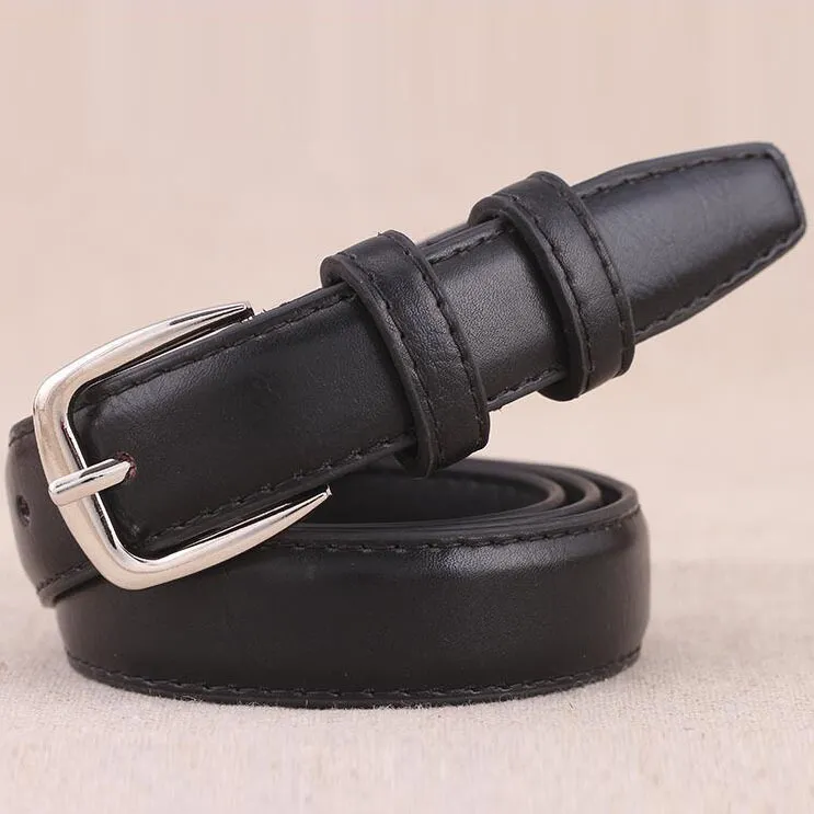Women's Fashion Casual Solid Pin Buckle Belt Imitation Leather
