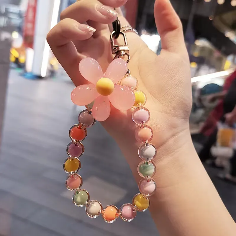 Women Fashion Cute Handmade Flower Beaded Key Chain