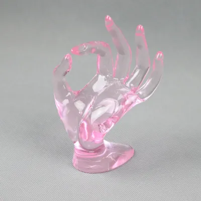 Transparent Ok Hand Ring Display Stand Jewelry Shop Display Hand Model Props Counter Display Ornaments
