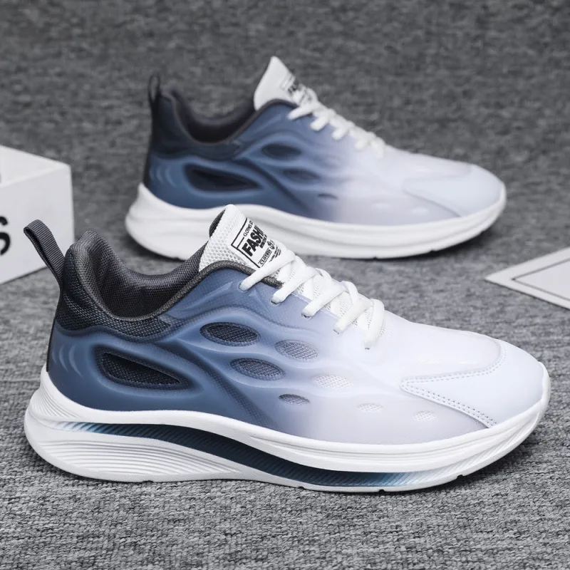 Men's Fashion Color Block Lightweight Breathable Lace Up Sneakers
