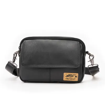 Men's Fashion Sports PU Retro Messenger Bag with Zipper Closure