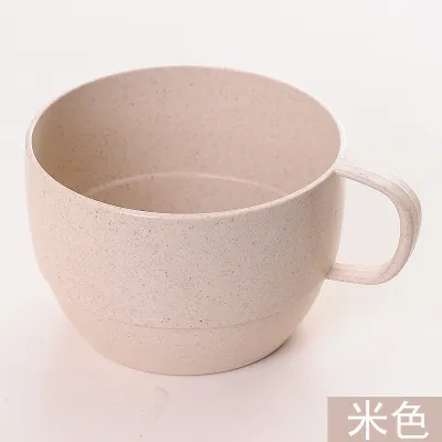 Fashion Solid Color Health Wheat Straw Plastic Mouthwash Cup