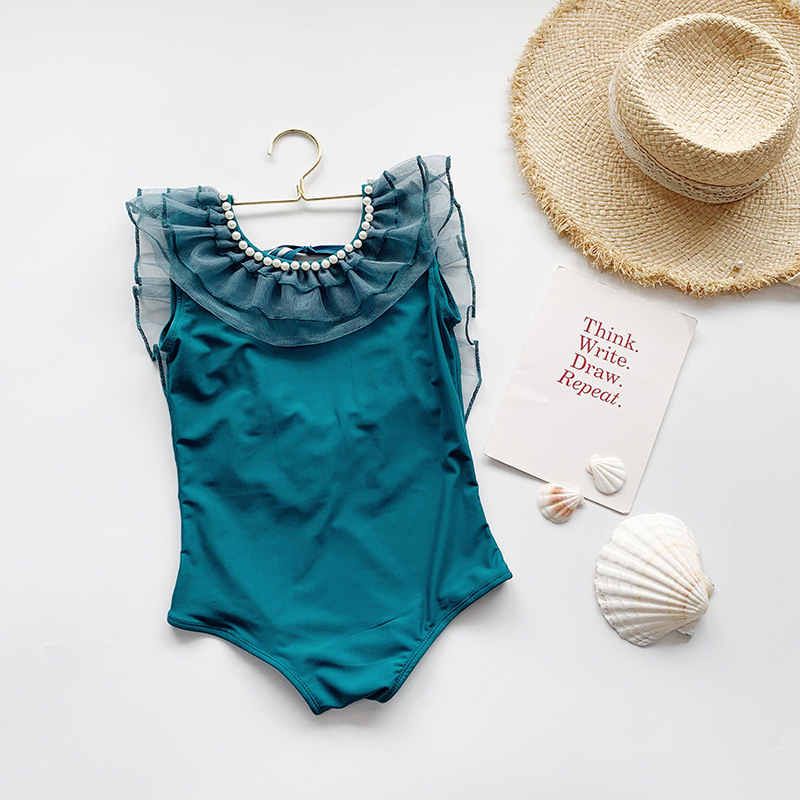 新品★Mbeaute Fairy pearl ruffle swimsuit Fairy pearl ruffle swimsuit M4236 | Mbeaute