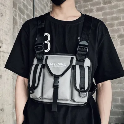 Neutral Fashion Reflective Strip Multifunctional Functional Tooling Vest Vest Vest Backpack Shoulder Bag