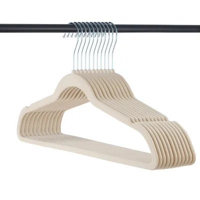 Multifunctional Home Flocking Plastic Non-Slip Clothes Storage Hangers 200 Pack