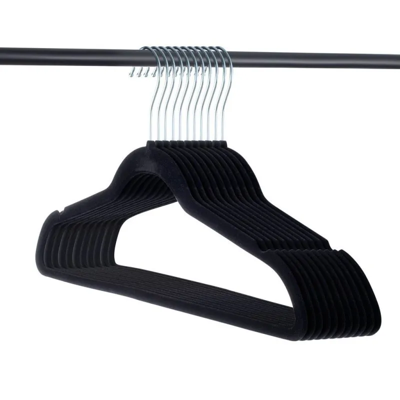Multifunctional Home Flocking Plastic Non-Slip Clothes Storage Hangers 200 Pack