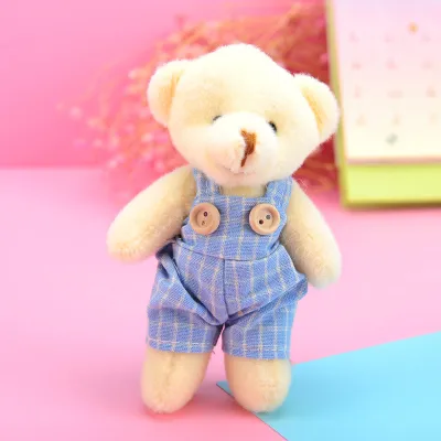 Children Kids Baby Fashion Short Plush Bear Toy Keychain PP Cotton Stuffed Animal About 12 Cm High
