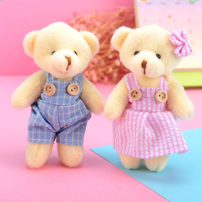 Children Kids Baby Fashion Short Plush Bear Toy Keychain PP Cotton Stuffed Animal About 12 Cm High