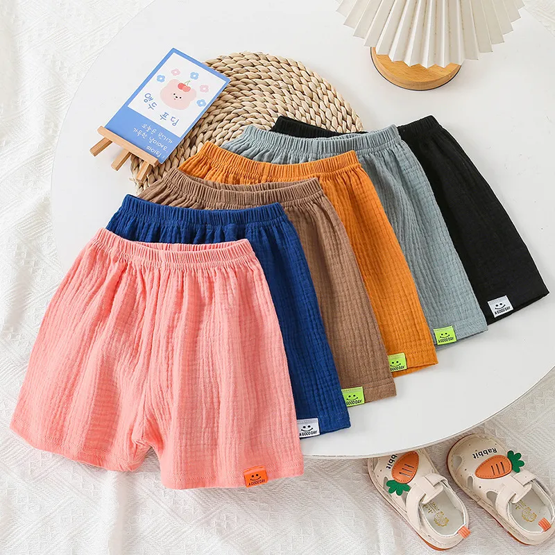 Children Kids Baby Fashion Boys Girls Casual Solid Color Cotton Shorts