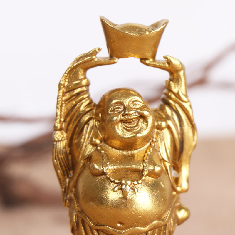 Folk China Resin Happy Laugh Maitreya Buddha Chinese cabbage Yuan hotsell Bao Coin Statu