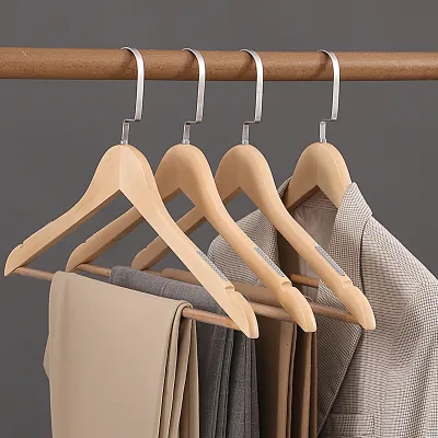 Non-Slip Solid Wood Household P66 Hanging Clothes Without Trace Clothes Storage Hanger