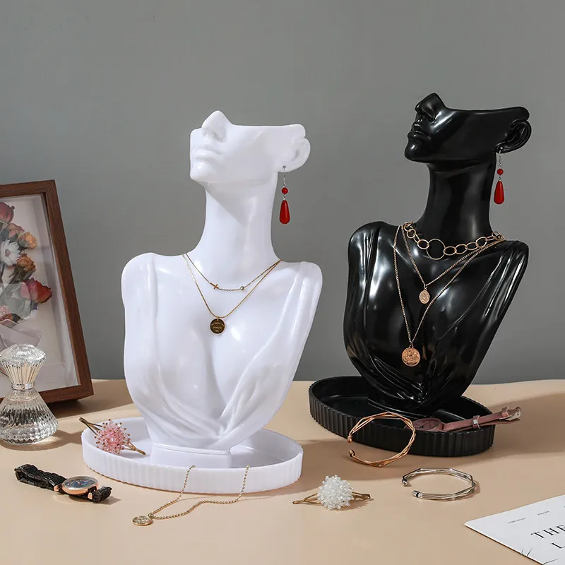 Plastic High-End Jewelry Clothing Shop Necklace Earrings Display Stand Storage Props Mannequin