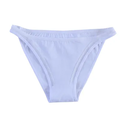 Women Sexy Simple Sports Bikini Breathable Low Waist Pure Cotton Triangle Panties