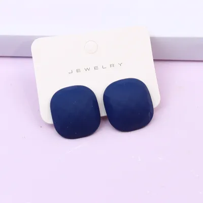 Women's Simple Square Polygonal Three-Dimensional Faceted Spray Paint Candy Color Acrylic Earrings