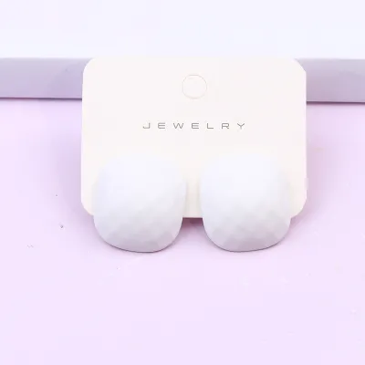 Women's Simple Square Polygonal Three-Dimensional Faceted Spray Paint Candy Color Acrylic Earrings
