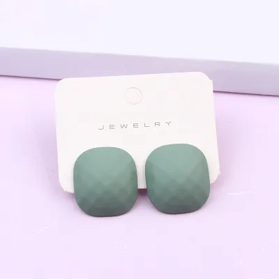 Women's Simple Square Polygonal Three-Dimensional Faceted Spray Paint Candy Color Acrylic Earrings