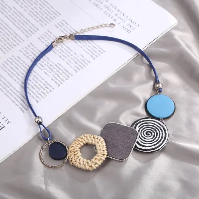 Fashion Chain Bohemian Clavicle Necklace Plastic Geometry