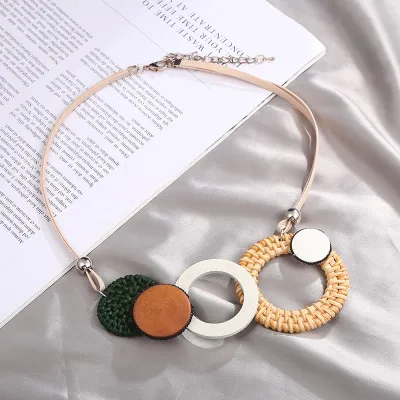 Fashion Chain Bohemian Clavicle Necklace Plastic Geometry