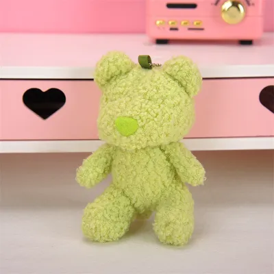Cute Cartoon Plush Teddy Bear Doll Toy Keychain With PP Cotton Filling