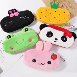 Cartoon Cute Velvet Plush Pencil Bag for Kids