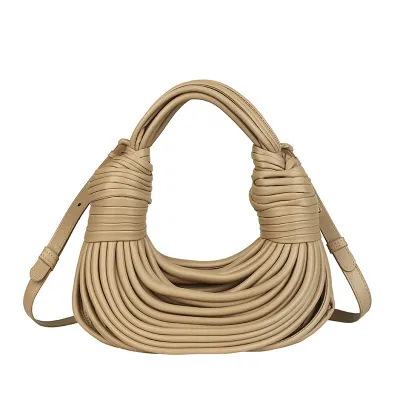 Women Creative Hand-Woven Solid Color PU Handbag