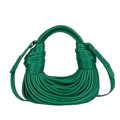 Women Creative Hand-Woven Solid Color PU Handbag