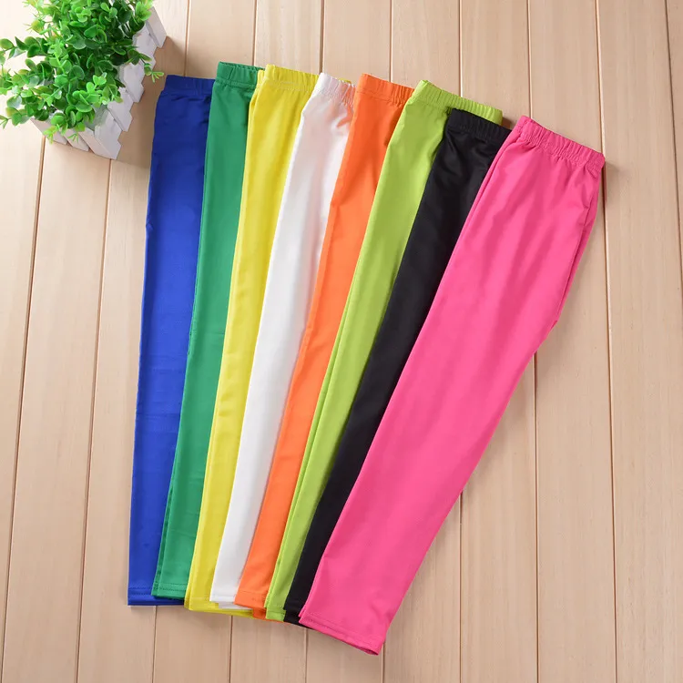 Children Kids Baby Fashion Girls Casual Basic Solid Color Leggings Pants