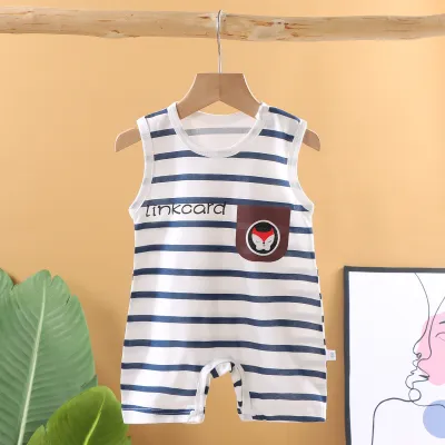 Toddlers Newborn Baby Unisex Casual Sleeveless Cartoon Print Cotton Romper