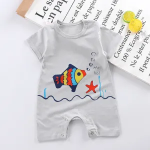 Toddlers Newborn Baby Fashion Girls Boys Casual Short Sleeve Cartoon Romper
