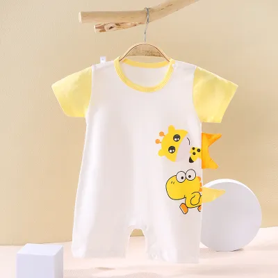 Toddlers Newborn Baby Fashion Unisex Girls Boys Casual Short Sleeve Cartoon Print Cotton Romper