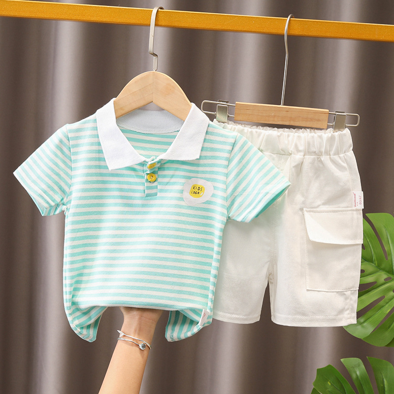 Wholesale Kids Fashion Short-Sleeved T-Shirt And Short Two