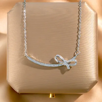Women Fashion Crown Planet Butterfly Pendant Silver Titanium Steel Necklace