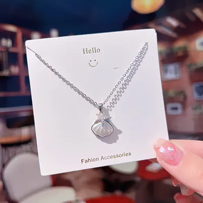 Women Fashion Crown Planet Butterfly Pendant Silver Titanium Steel Necklace