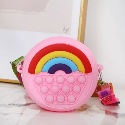 Kids Baby Fashion Cute Cartoon Candy-Colored Donut Silica Gel Waist Bag