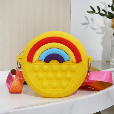 Kids Baby Fashion Cute Cartoon Candy-Colored Donut Silica Gel Waist Bag